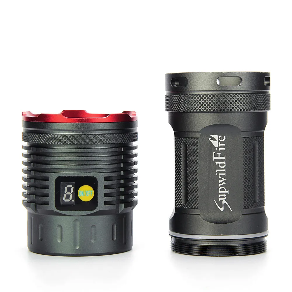 Supwildfire 18 x XM-L T6 светодиодный Мощность цифровой Дисплей Охота фонарик светодиодный фонарик лиходарка ручной Linterna Фонарик светодиодный налобный фонарь