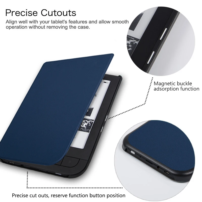 BOZHUORUI Smart case для Pocketbook 631 читалка touch HD/Touch HD 2 Ruby Red искусственная кожа Магнитная
