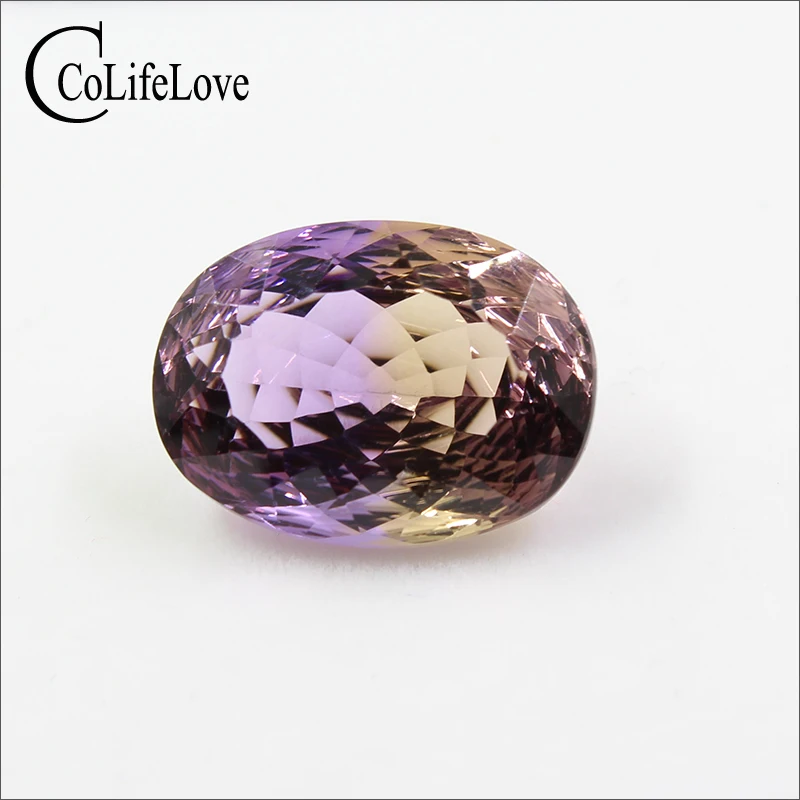 Блестящий овальный Природный Аметрин свободный драгоценный камень 13 мм * 18 12 ct