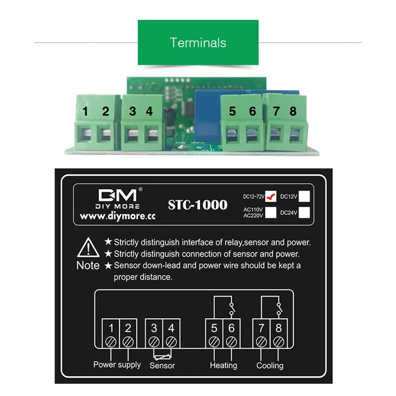 AC 110-220V DC 12 V-72 V STC-100 STC-1000 SHT2000 STC-3000 Цифровой термостат регулятор температуры термометр датчик гигрометр