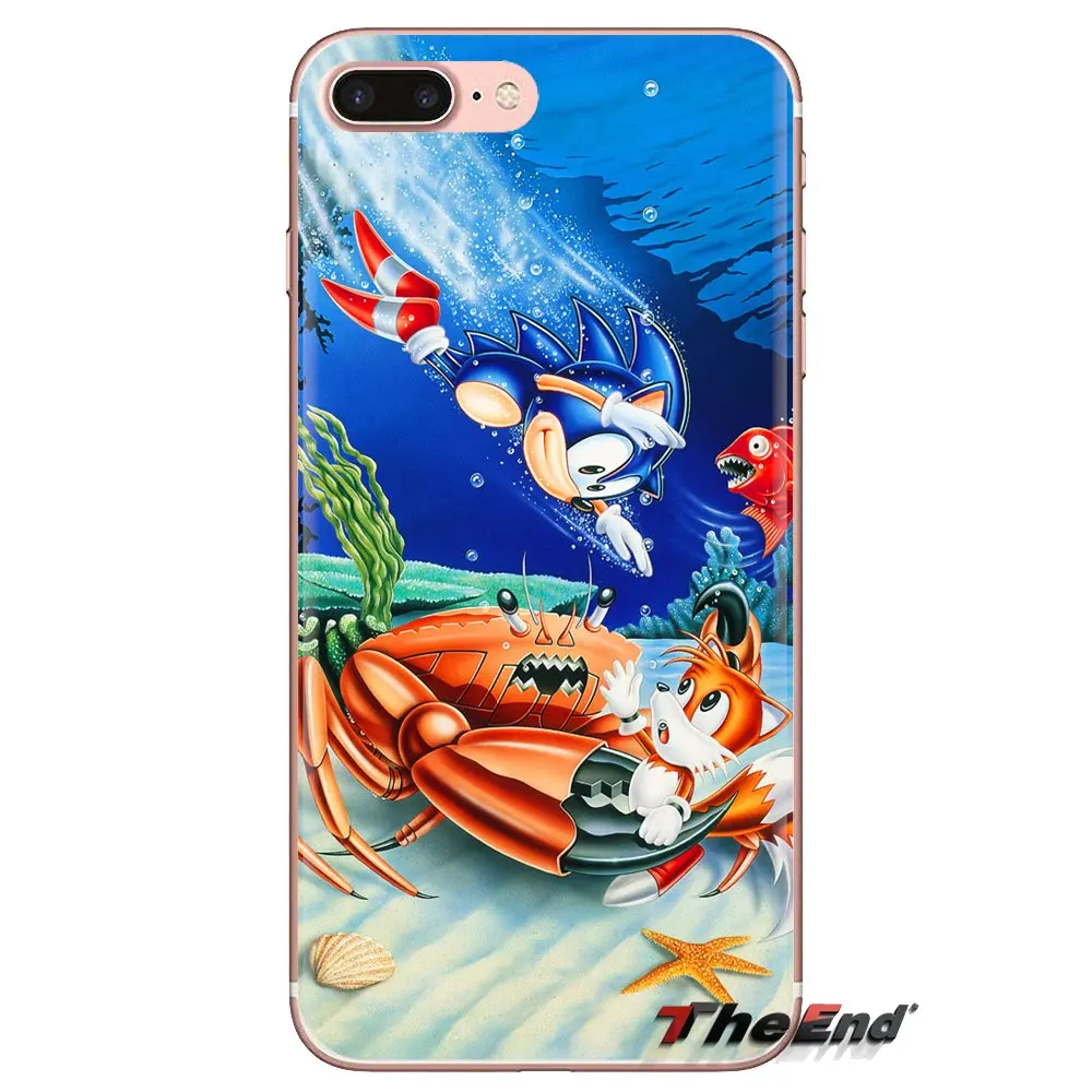 Серебряный Соник Ежик Shadow Sega для iPod Touch Apple iPhone 4 4S 5 5S SE 5C 6 6S 7 8 X XR XS Plus MAX прозрачный