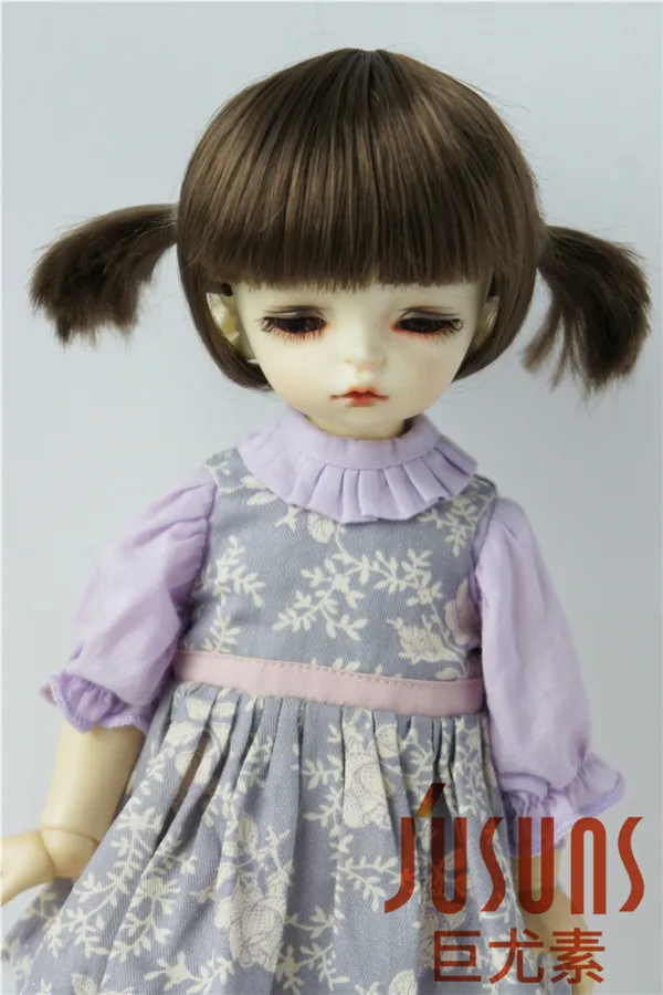 JD387 1/12 1/8 1/6 милый два пони BJD синтетический мохеровый парик Размер 3-4 дюйма 5-6 дюймов 6-7 дюймов мягкие волосы Стиль Мода куклы аксессуары