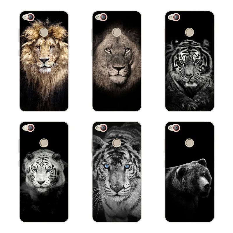zte nubia z11 / mini s Case Silicon Tigers and lions Painting Soft TPU Back Cover for Protect Phone cases |
