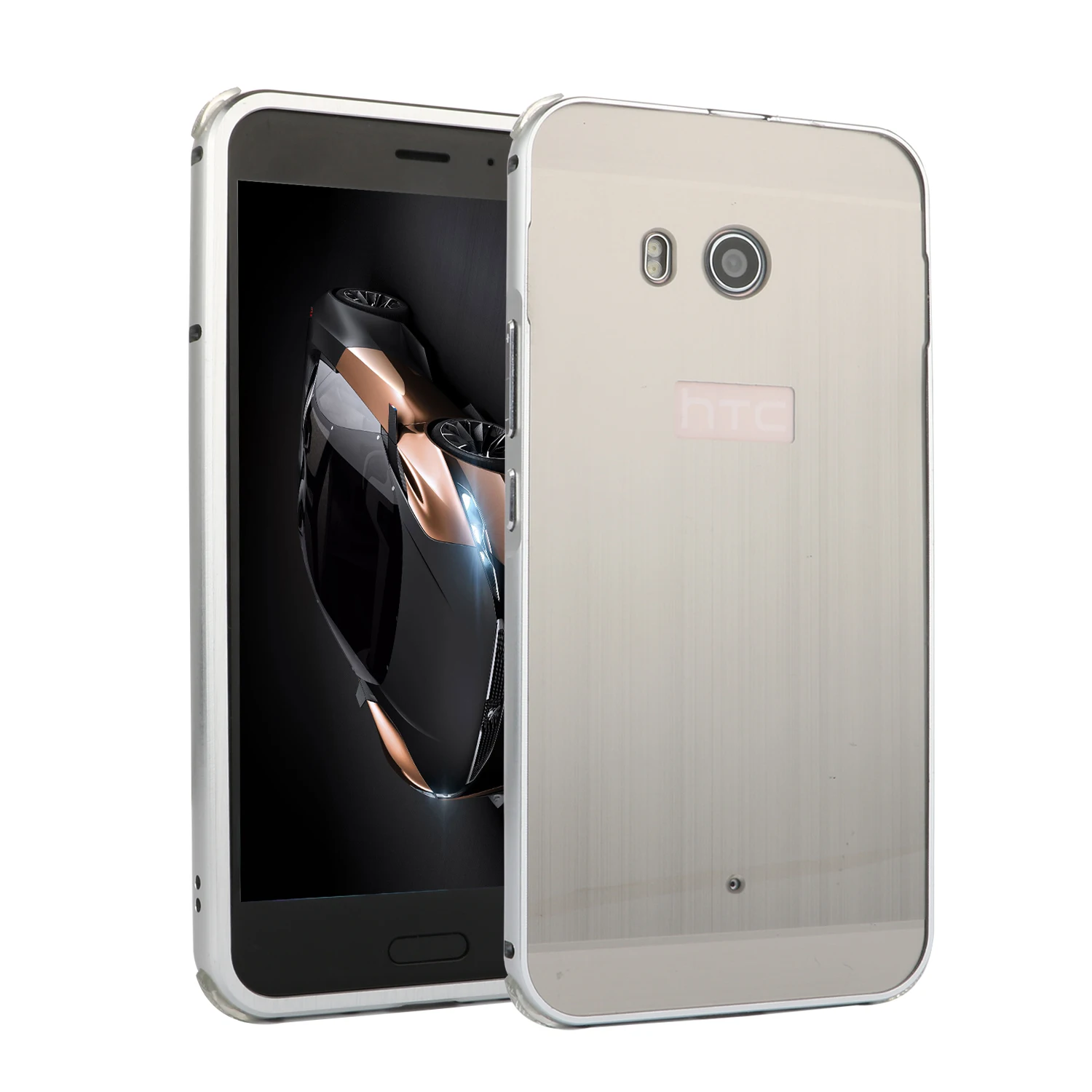 Silver Чехол 2 в 1 с покрытием для htc U Play U Ultra U11 U11 Plus, роскошный металлический матовый Жесткий Чехол для задней панели из поликарбоната, двойной защитный противоударный чехол - Цвет: Silver