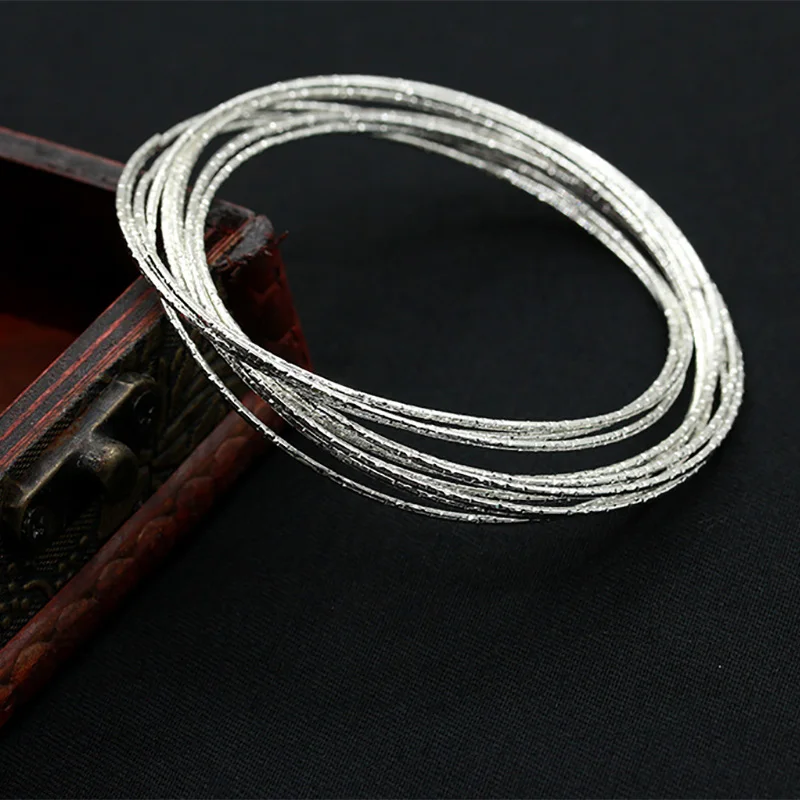 10 компл./лот индийские браслеты с серебряным покрытием простые очаровательные
