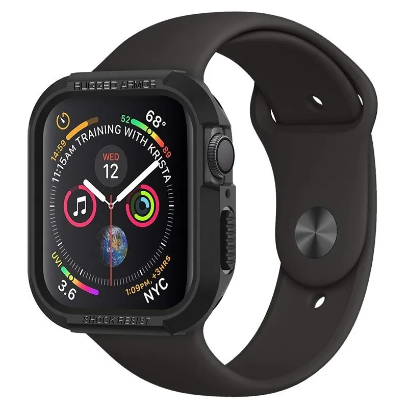 Резиновый чехол из ТПУ для Apple Watch 4, 3, 2, 1, 40 мм, 44 мм, прочный защитный чехол из ТПУ для IWatch