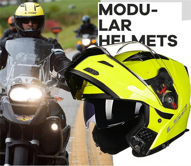 LS2 откидной мото rcycle шлем FF324 Полнолицевой гоночный мото rbike шлем двойной солнцезащитный козырек модульный Мото шлем ECE размер L XL XXL