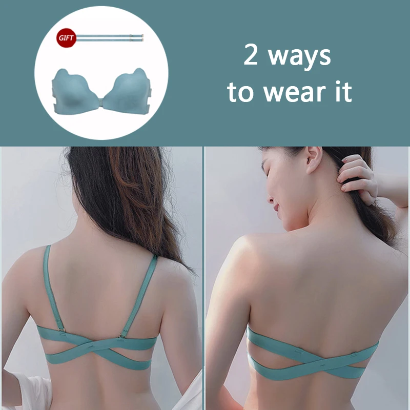 Женский бюстгальтер пуш ап без бретелек бесшовный сексуальный с открытой спиной