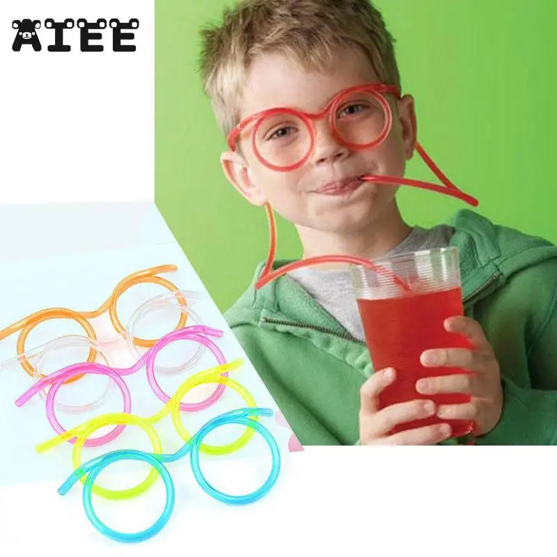 AIEE 1 шт. забавные мягкие пластиковые бокалы Уникальная гибкая трубка для питья