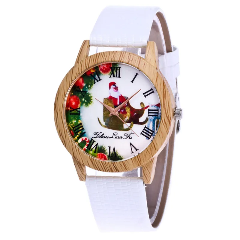 FUNIQUE Candy Color Casual Women Wristwatches Santa Claus Christmas Couple Watches Leather Strap Femme 2018 | Наручные часы