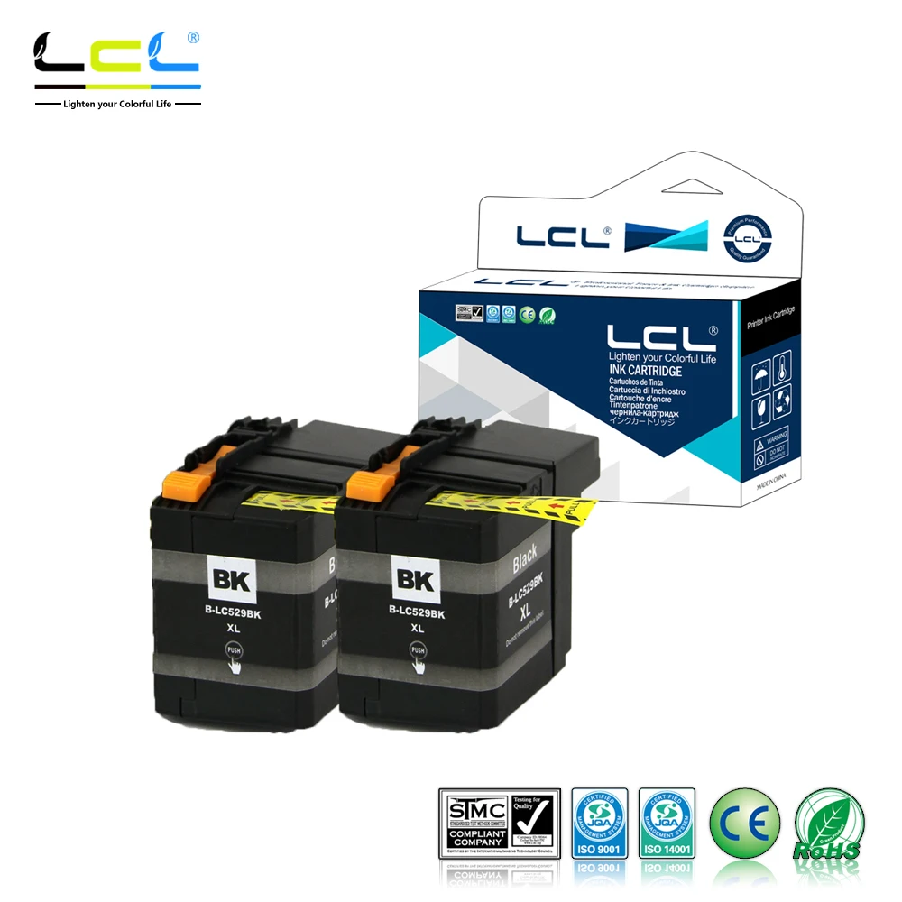 Чернильный картридж LCL LC529 LC529XL LC 529 (2 шт. в упаковке) совместим с Brother DCP J100/J105/ MFC