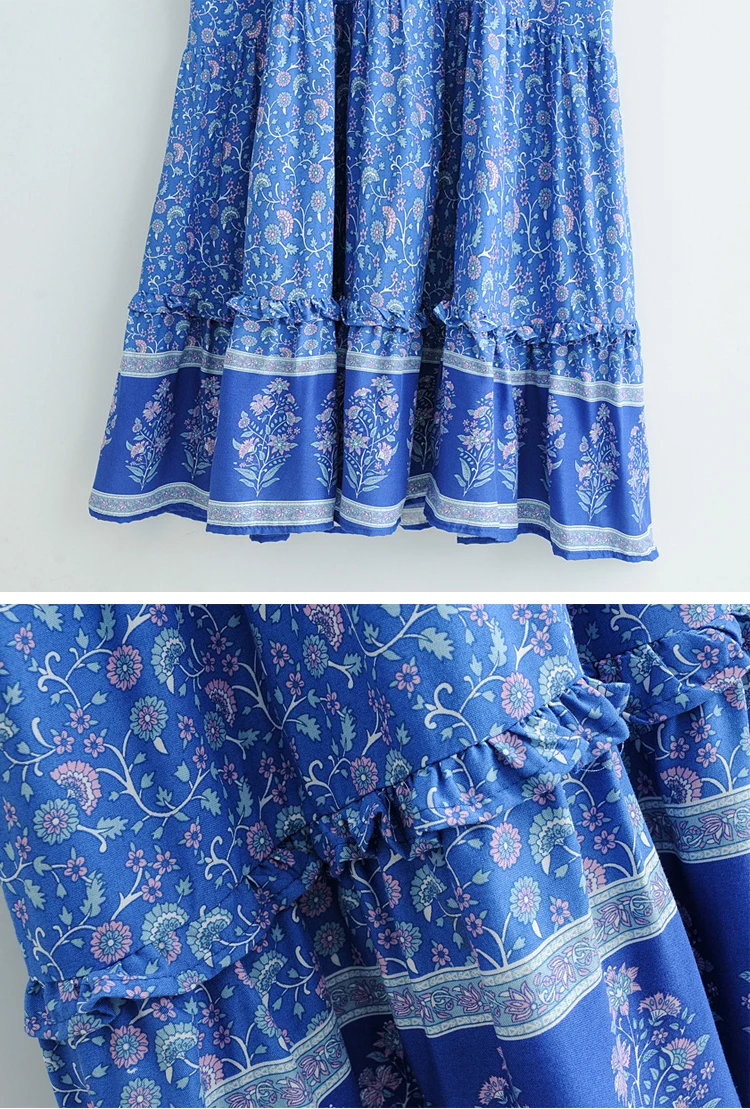 EFIOLY длинное платье из вискозы Boho с цветочным принтом, сексуальные платья хиппи с v-образным вырезом, летнее пляжное женское платье, богемное платье, платья с запахом