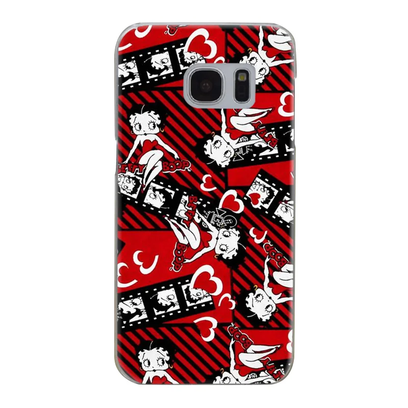H047 Betty Boop Transparent Hard PC Case Cover For Samsung Galaxy S Note 3 4 5 6 7 8 9 Edge Plus |