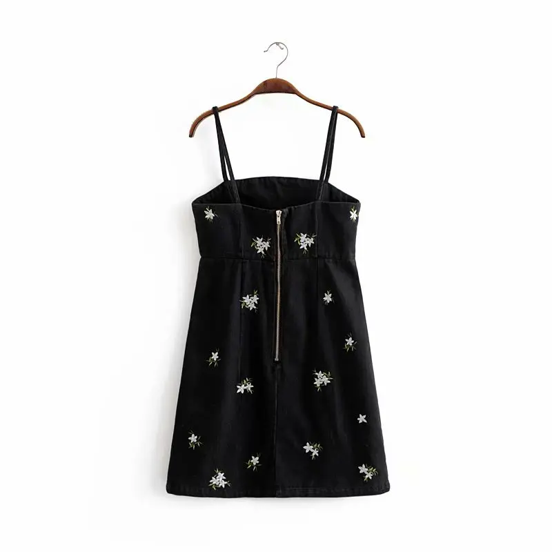 Women popular new XY65-8235 European and American fashion embroidery denim wash dress | Женская одежда