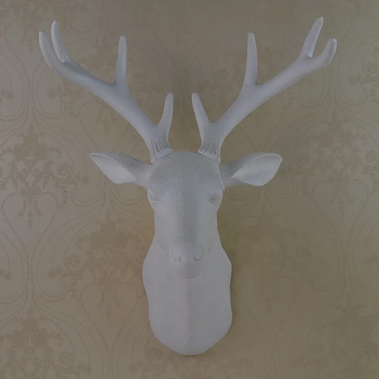 EALISEN Мини Настенный белый whitetail buck бюст голова оленя книги по искусству доска