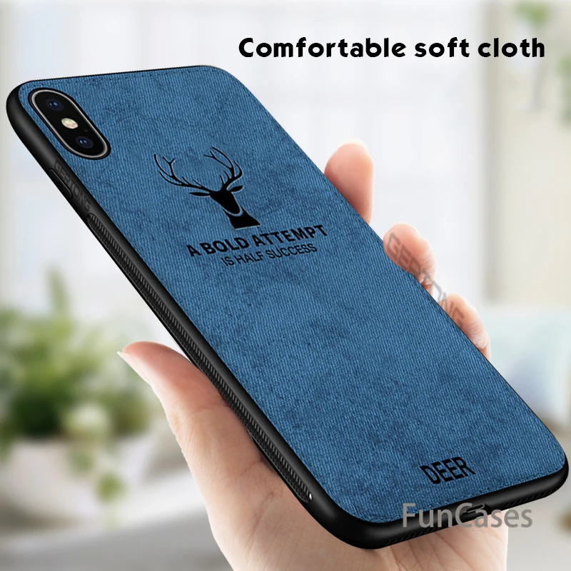 Задняя крышка чехол для телефона iPhone XR X XS Max 6 S 7 8 Plus рисунок оленя ткань текстура s