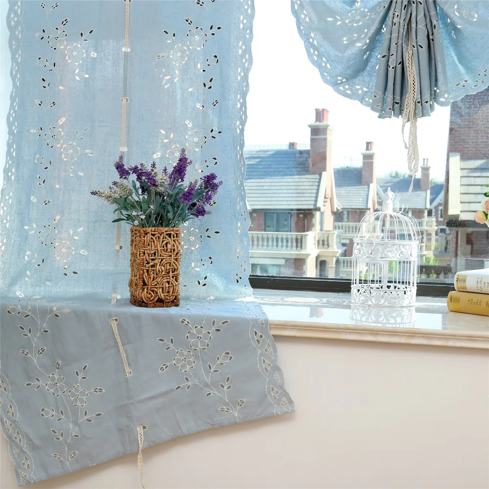 Штора из хлопка и льна ручной работы в ретро стиле декоративная занавеска