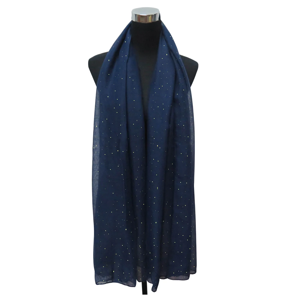 10pcs/lot Shimmer Glitters Versatile Cotton Voile Maxi Plain Scarf Shawl Hijab Wrap Colors 180cm x 90cm |