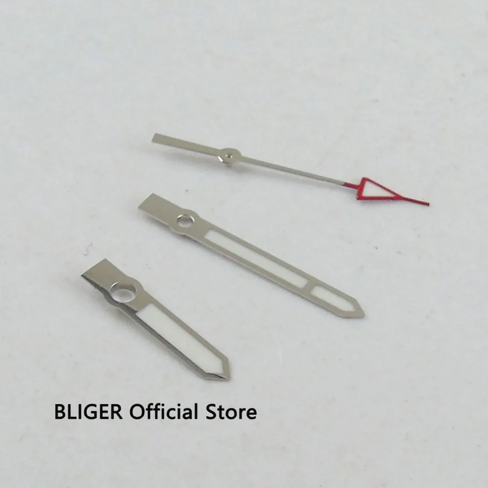 Часы BLIGER H105 новые серебристый цвет край красная стрелка светящиеся подходят для