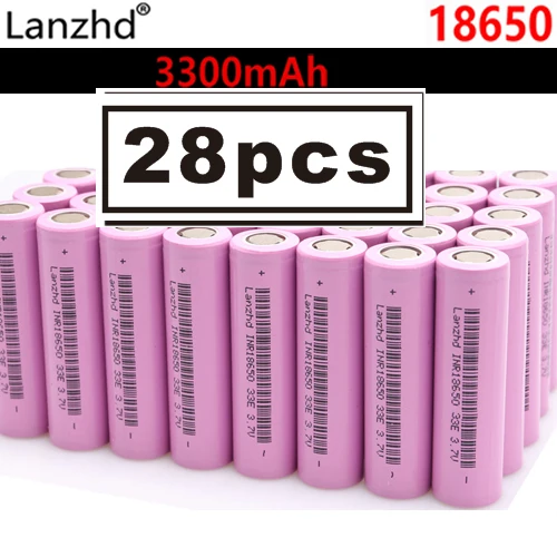 28 pcs 3300mah 18650 28 шт. 18650 литий-ионный 3,7 в перезаряжаемая батарея INR18650 baterias recargables litio 18650 30A большой ток высокого Слива литий-ионный - Цвет: 28 pcs 3300mah 18650