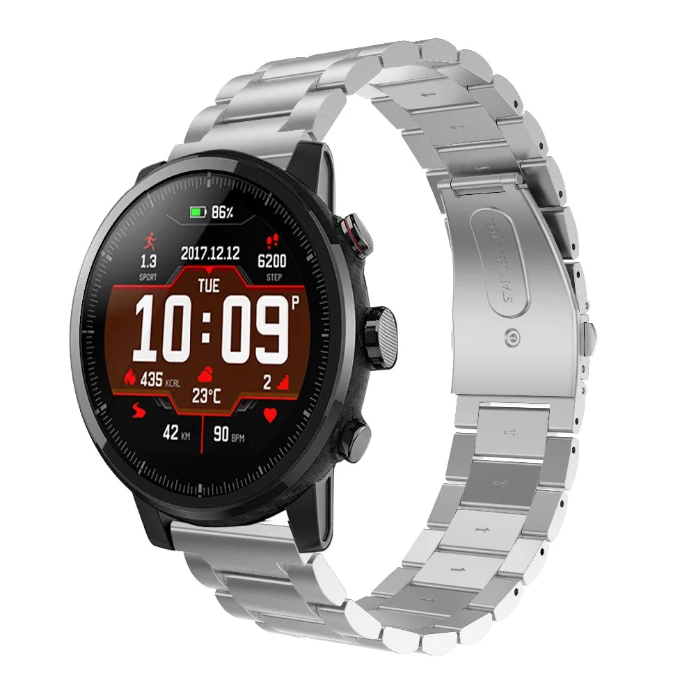Часы ZENHEO ремешок 22 мм для Xiaomi Huami Amazfit 2 Смарт часы из нержавеющей стали браслет браслетный ремешок для часов аксессуары для часов