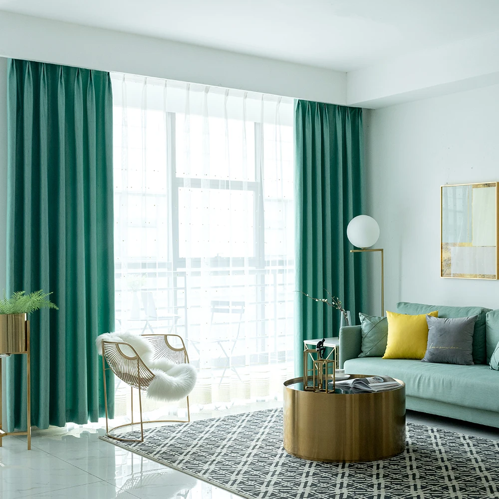 DSinterior 80%-90% затемнение плотные шторы блэкаут однотонные затемненные шторы для окна гостиной спальни под заказ