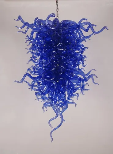 

Christmas Decoration Energy Saving Light Source Style Hand Blown Glass Cheap Blue Chandelier