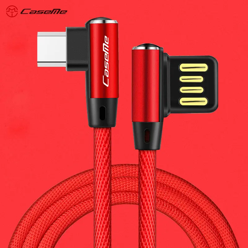 CaseMe кабель Micro USB Высокоскоростной двухсторонний Кабель 90 градусов быстрая
