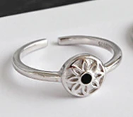 1PC Silver A F.I.N.S Модные кольца для женщин Stackable женское кольцо на палец 925 стерлингового серебра глаз эмаль открытое регулируемое кольцо геометрии - Цвет основного камня: 1PC Silver A
