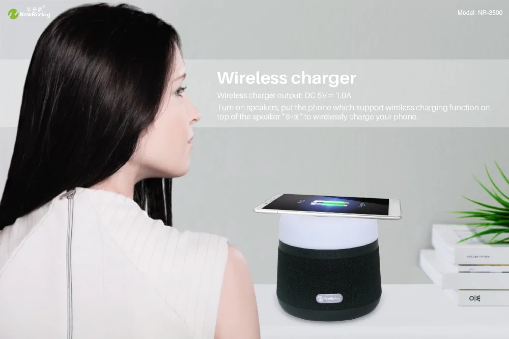 Bluetooth динамик Беспроводное зарядное устройство светодиодный красочный светильник портативный с микрофоном ручной работы USB накопитель TF карта fm-радио AUX в MP3 динамик s