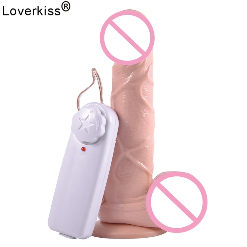 Loverkiss 5 7/6 7/7 дюйма большой вибратор и фаллоимитатор для точки G секс игрушки женщин
