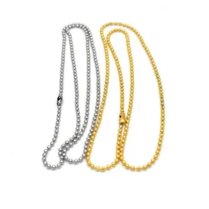 Цепочка Из Нержавеющей Стали с бусинами, цепочка для цепочки, брелок, сумка, бирка для собаки, цепочка для плавающего медальона, ожерелье сделай сам, аксессуары для изготовления ювелирных изделий