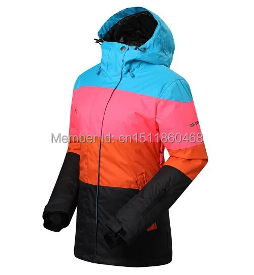 2014 winter womens ski jacket mixed color snowboarding suit ladies waterproof breathable outdoor snow parka with skiwear anorak | Спорт и