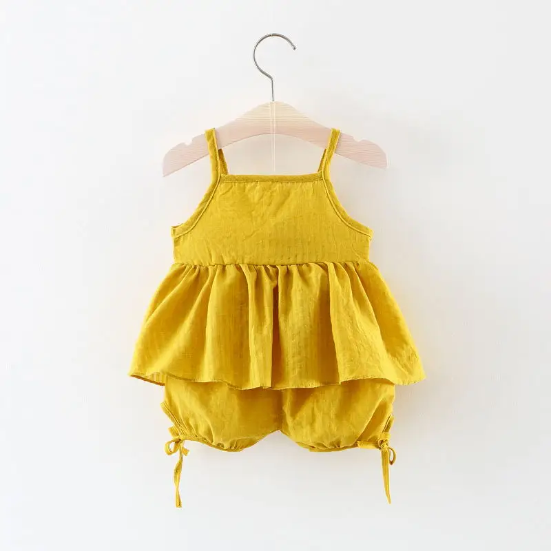 Комплект одежды для маленьких девочек от 9 месяцев до 2 лет летняя хлопковая
