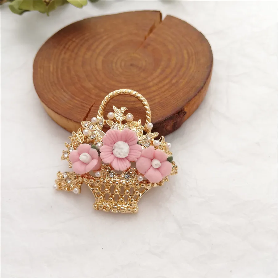 2 шт. женская брошь в виде корзины с цветами|Броши| |