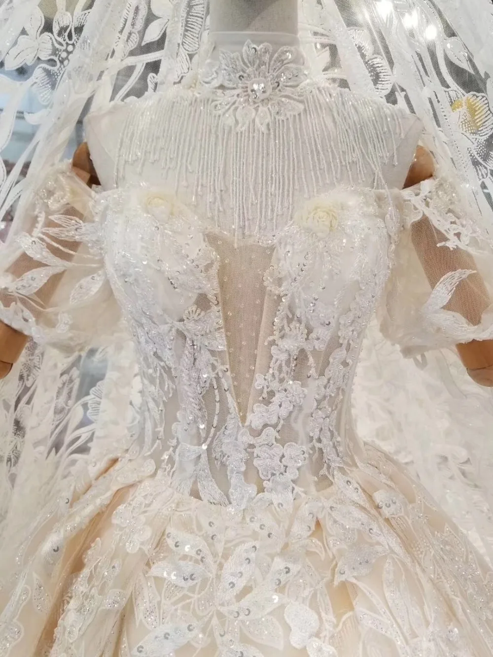 H&S BRIDAL Short sleeves Wedding dress Ball gown luxury wedding dresses robe de marriage vestidos de novia 2020 gowns with veil