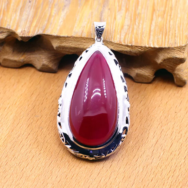 

[Товары из серебра] Серебро S925, оптовая продажа, резная красная красивая Дамская Подвеска, отличные новые товары