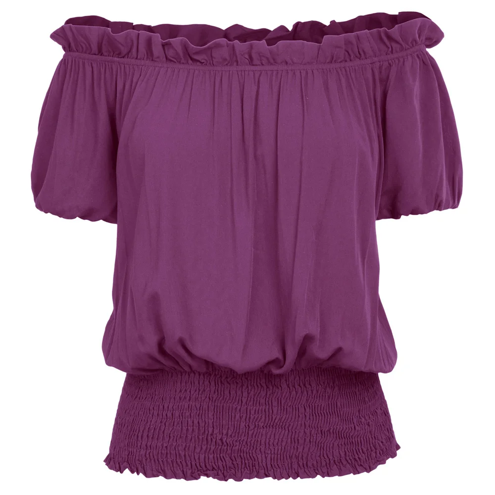 Женские винтажные Топы в стиле бохо с коротким рукавом и оборками| |