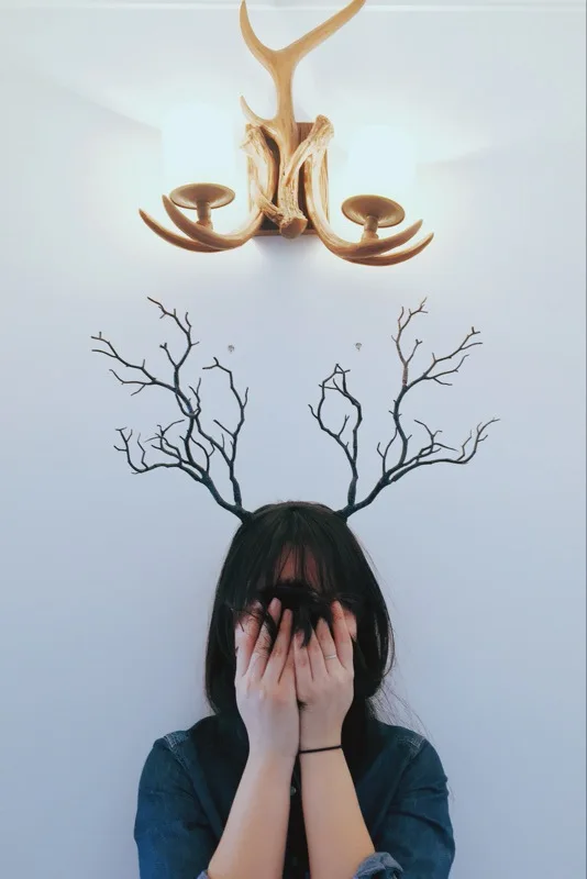 Новинка головная повязка с рогами длинные рога головной убор ветками дерева для