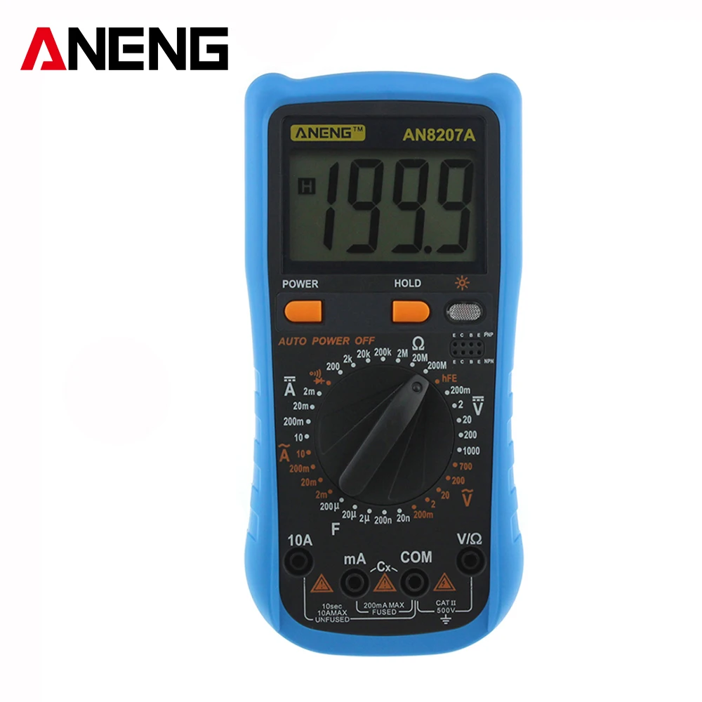 Aneng AN8207A Цифровой мультиметр 2000 отсчетов портативный ЖК дисплей Дисплей AC/DC Ток