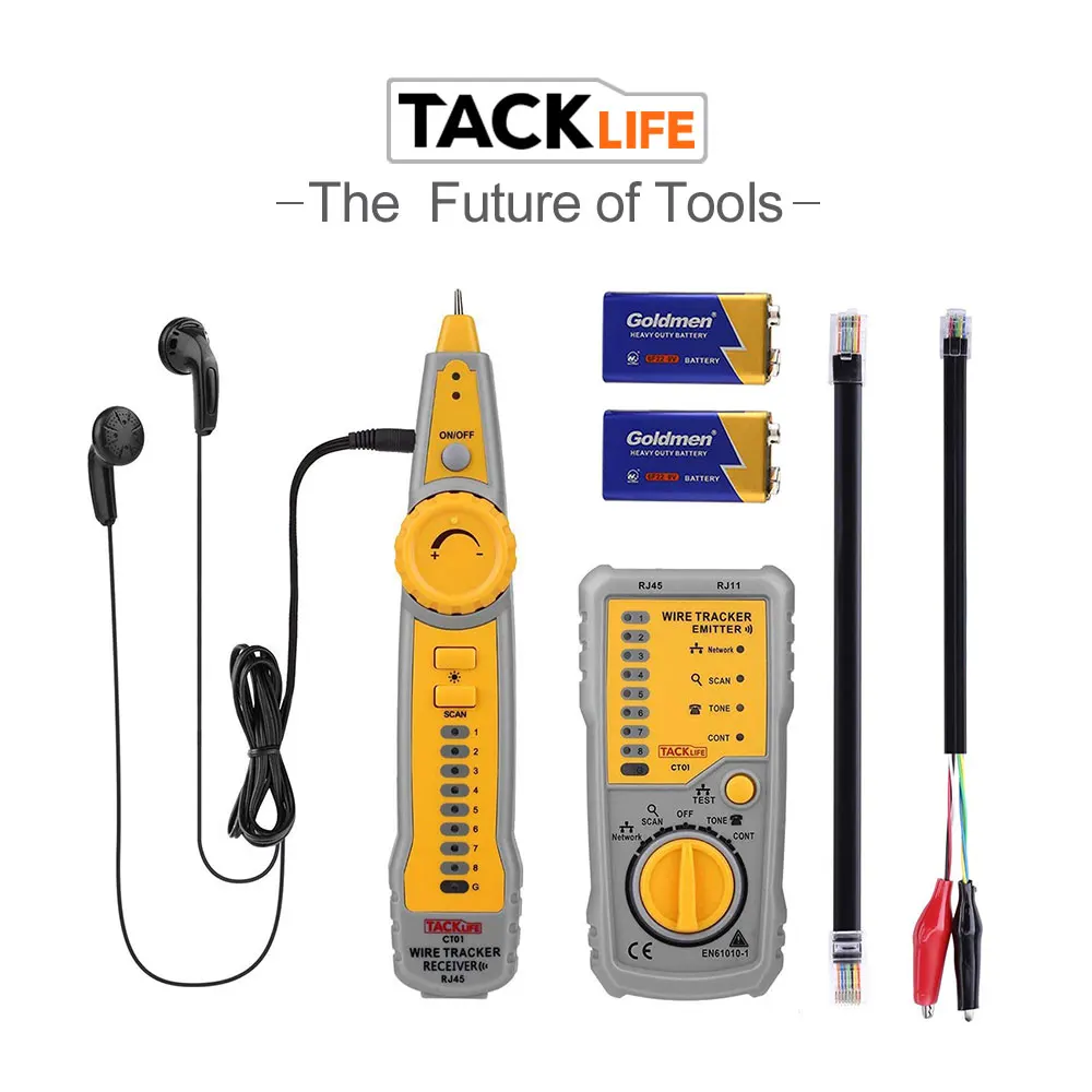 Tacklife CT01 классический провод трекер RJ11 RJ45 Ethernet LAN Сетевой кабель/телефонная линия тест er для проверки непрерывности
