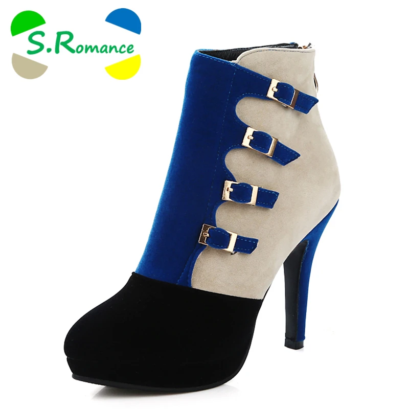 S.romance/женские ботильоны большие размеры 34-42 туфли-лодочки на высоком каблуке