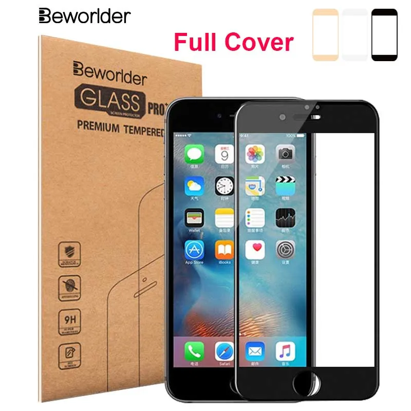 Beworld закаленное стекло для iphone 7 Plus защита экрана мягкий силиконовый край