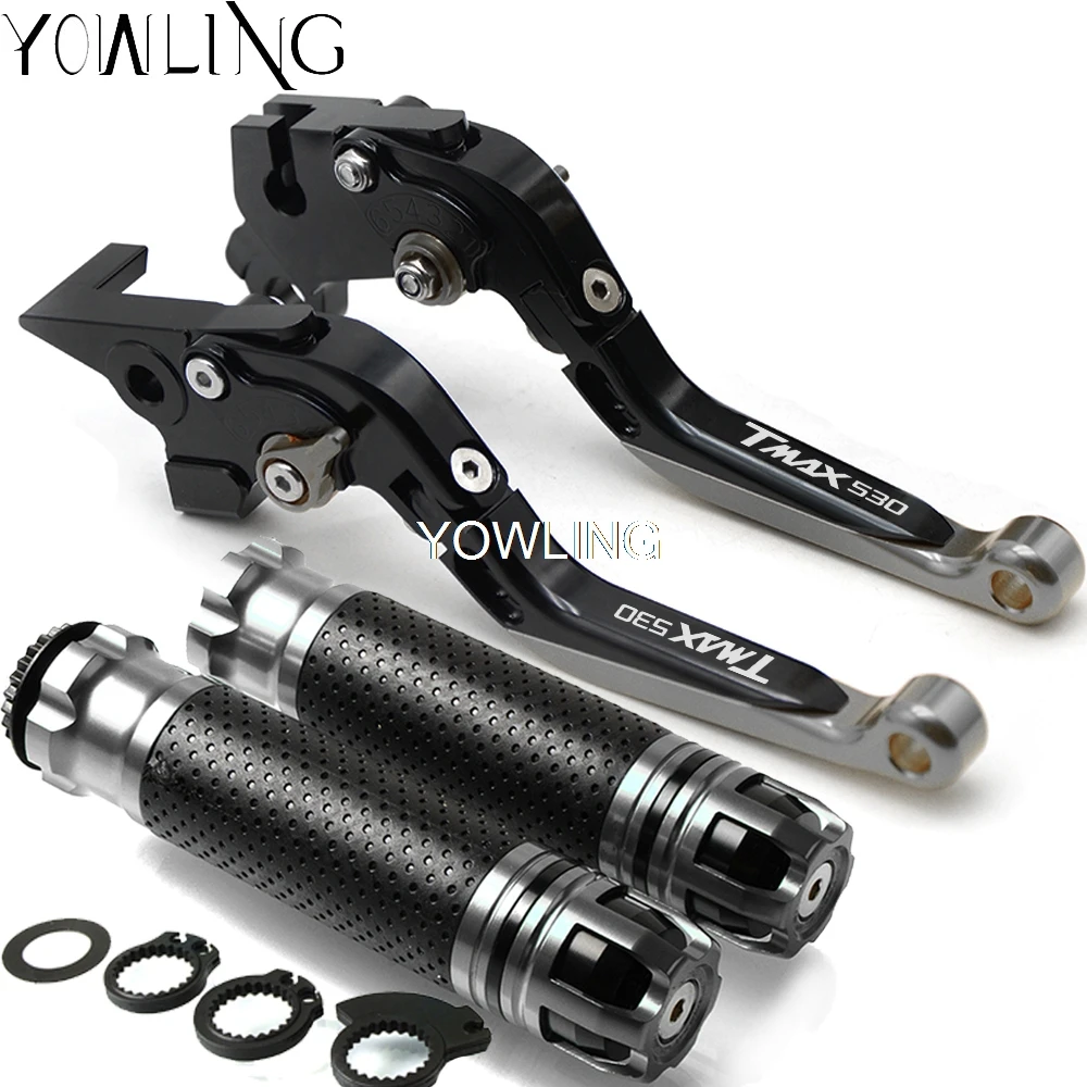 

Motorcycle Adjustable Brake Clutch Levers Handlebar Hand Grips For YAMAHA TMAX T-MAX 530 2001 2002 2003 2004 2005 2006 2007 2008