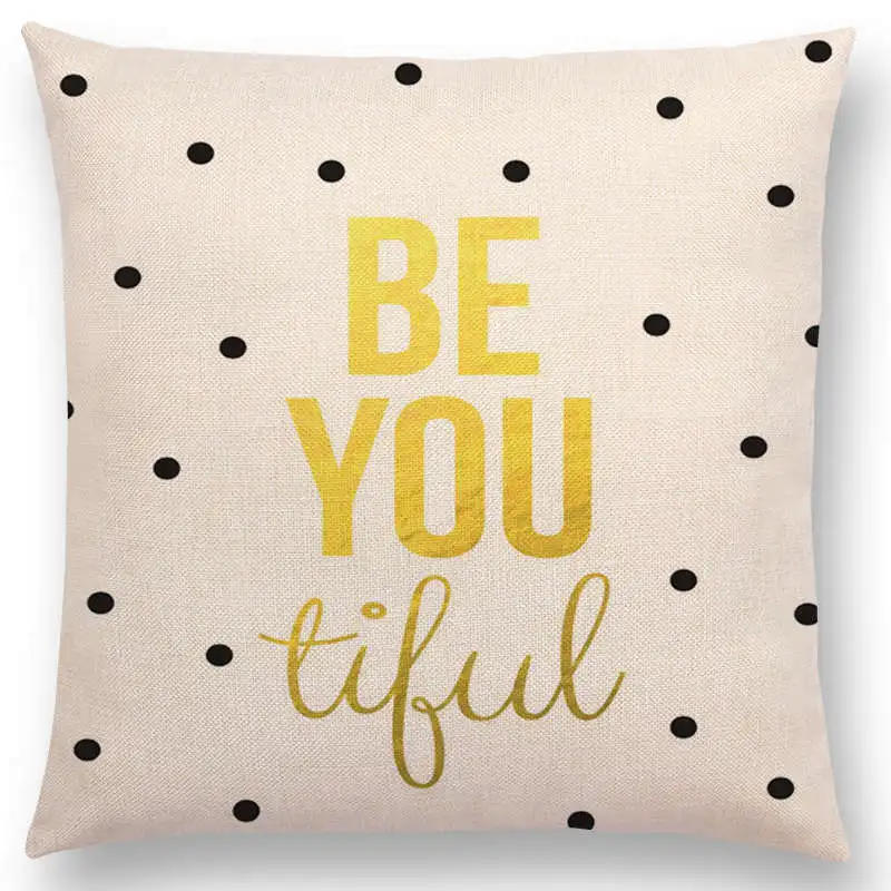 Желтый декоративный чехол для диванной подушки с надписью храбрости уверенности