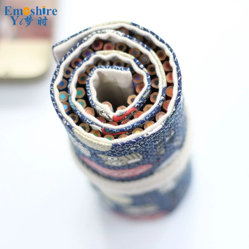 Emoшир 2017 пенал ручной работы с принтом совы Национальный холщовый чехол для