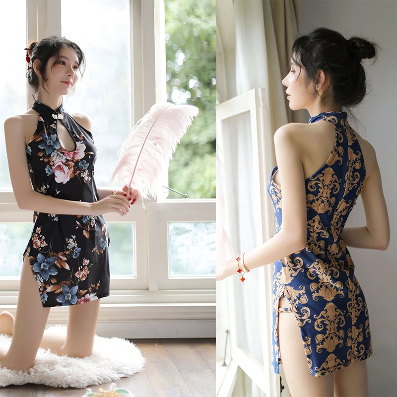 Винтажный чонсам сексуальное белье Женский комплект кружевное эротическое