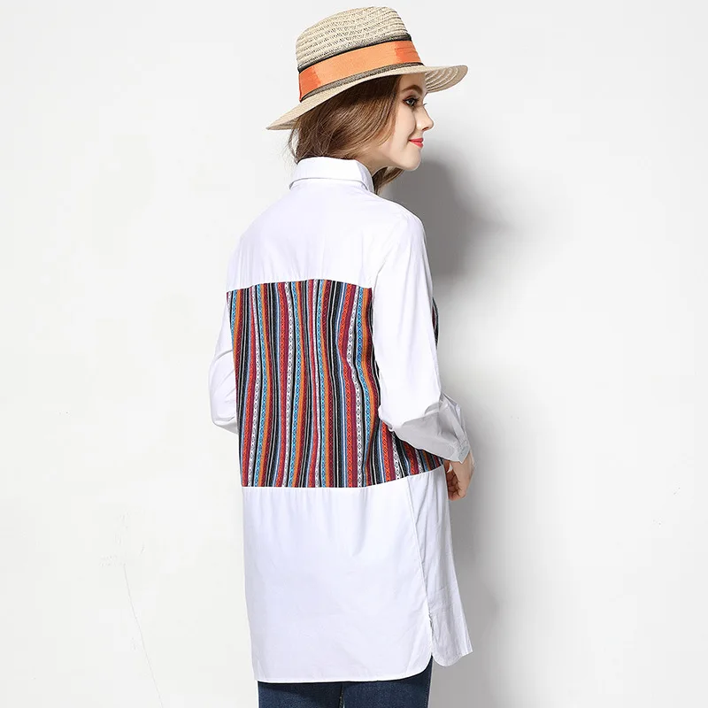 Блузки Повседневная рубашка Для женщин блузка Femme Printemps 2018 4XL хлопок белье Dentelle 4XL|