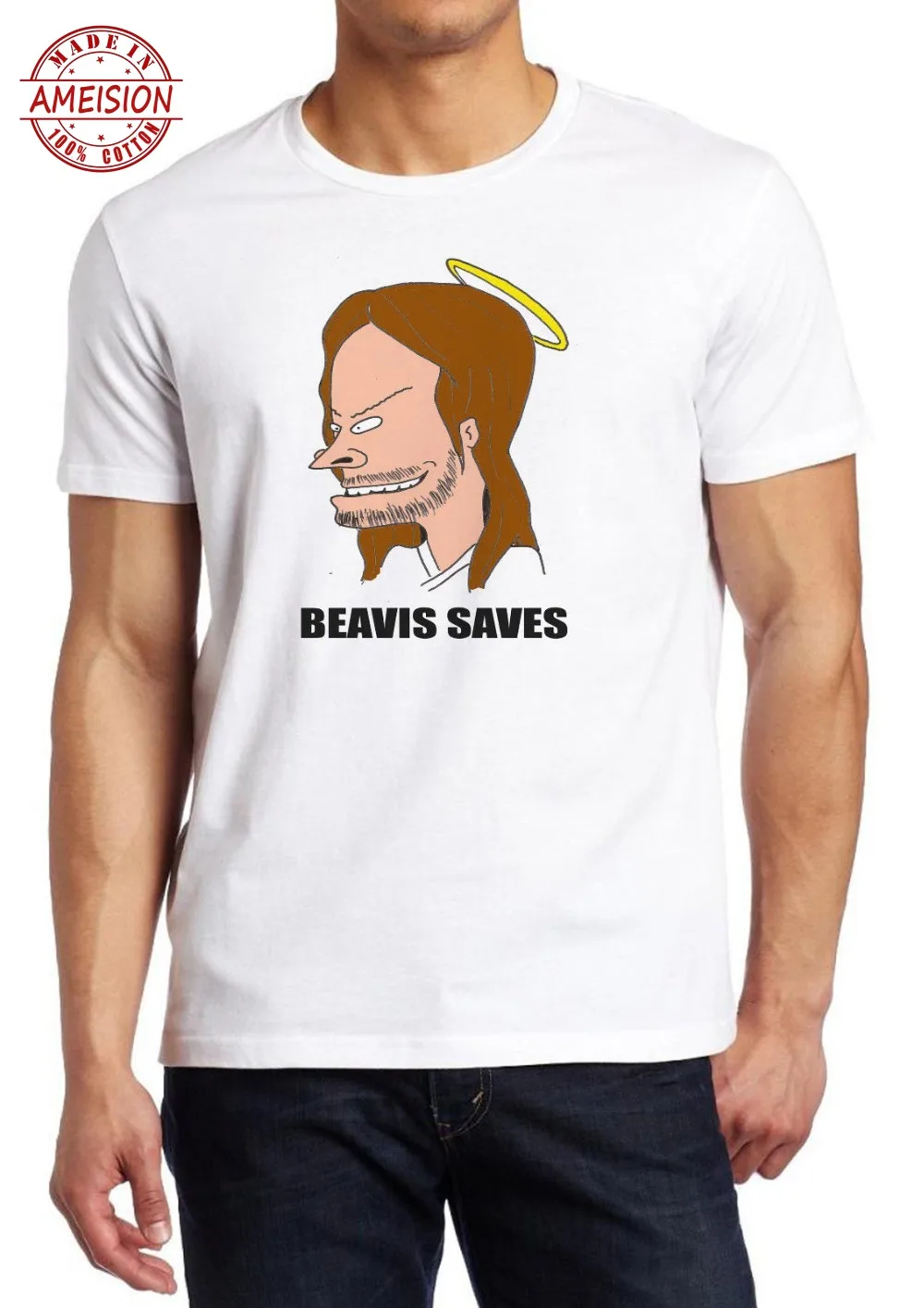 Beavis экономит Иисуса забавная футболка с карикатурами на заказ футболки Мода 2019