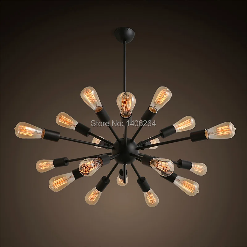 

Vintage E27 Industrial Fixture Retro Pendant Light Ceiling Lamp Chandelier 18 Light Painted Finish Without Bulb